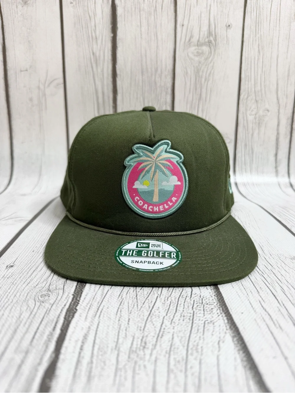 Coachella New Era The Golfer Snapback Olive Green Palm Tree Hat NWOT